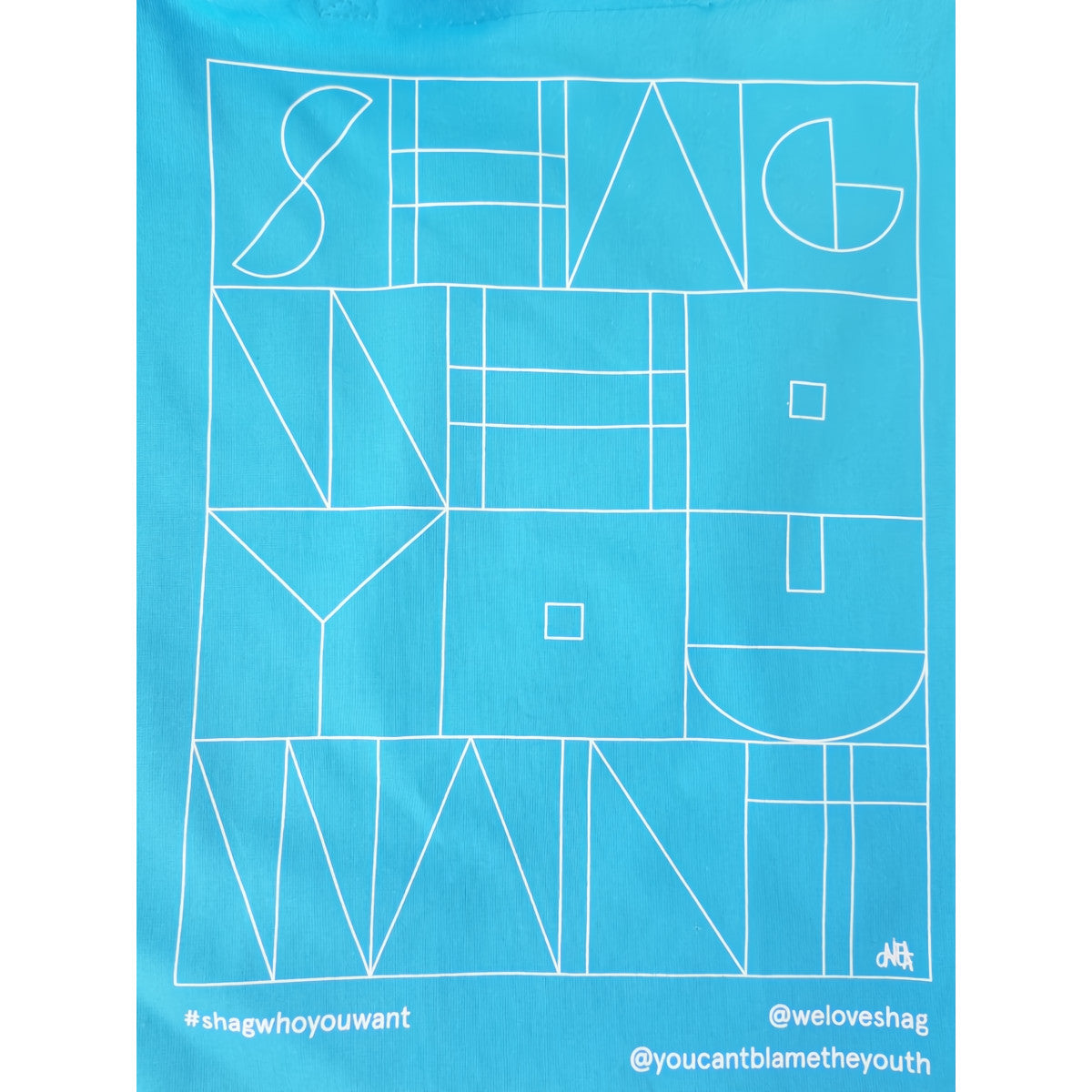 SHAG Tote Bag Shag Who You Want Teal Bag