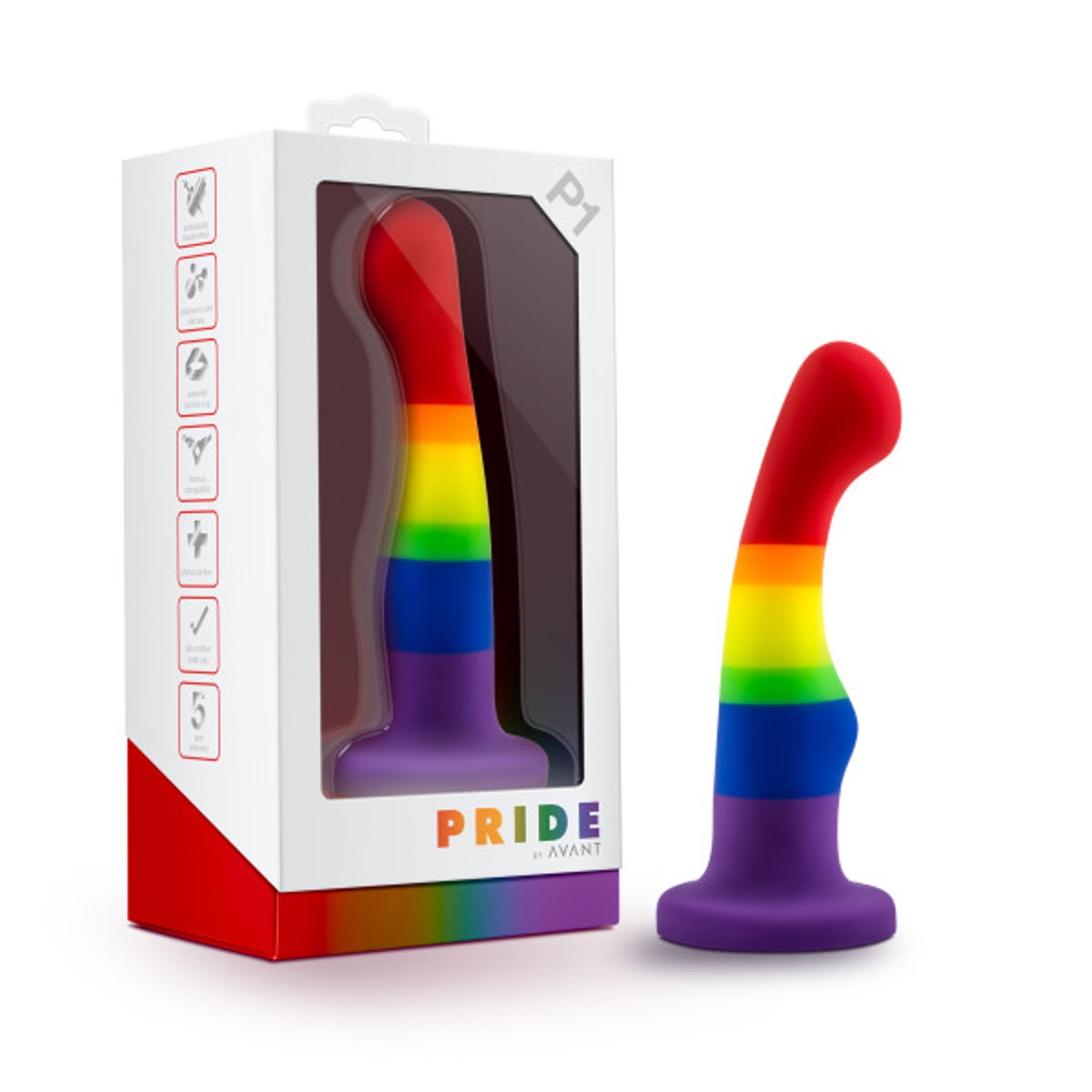 Blush Avant Pride P1 Freedom Rainbow Dildo