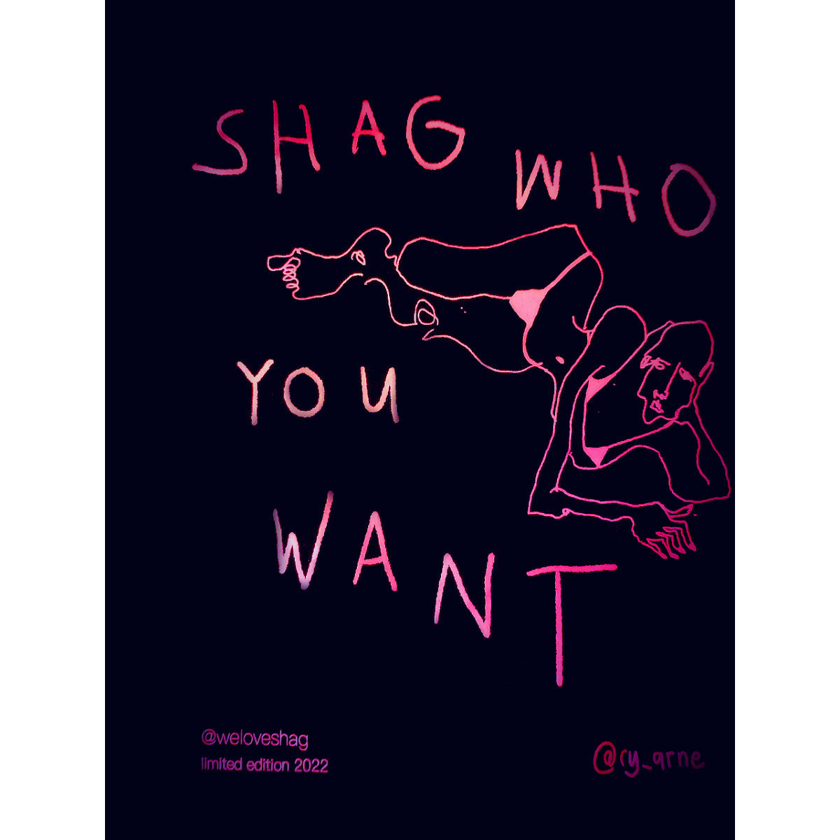 SHAG Tote Bag Shag Who You Want Black Bag