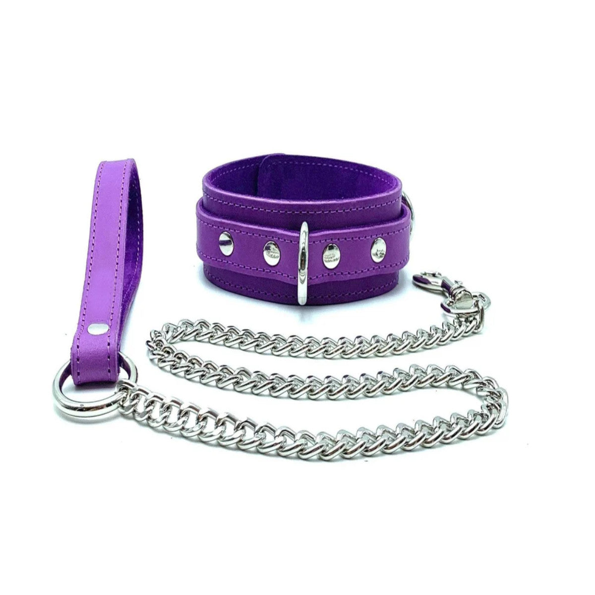 SHAG Leather Collar & Chain Leash Set