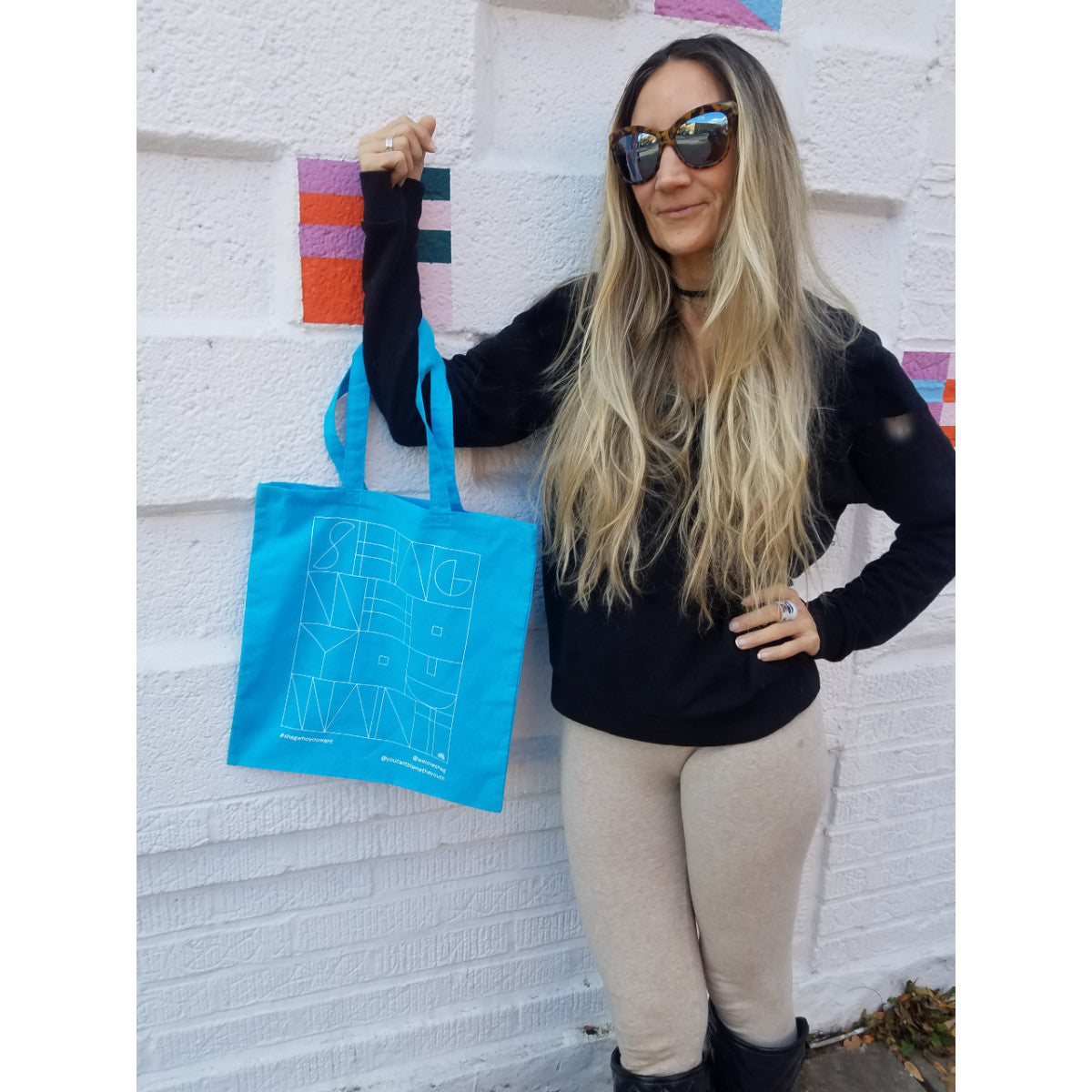 SHAG Tote Bag Shag Who You Want Teal Bag