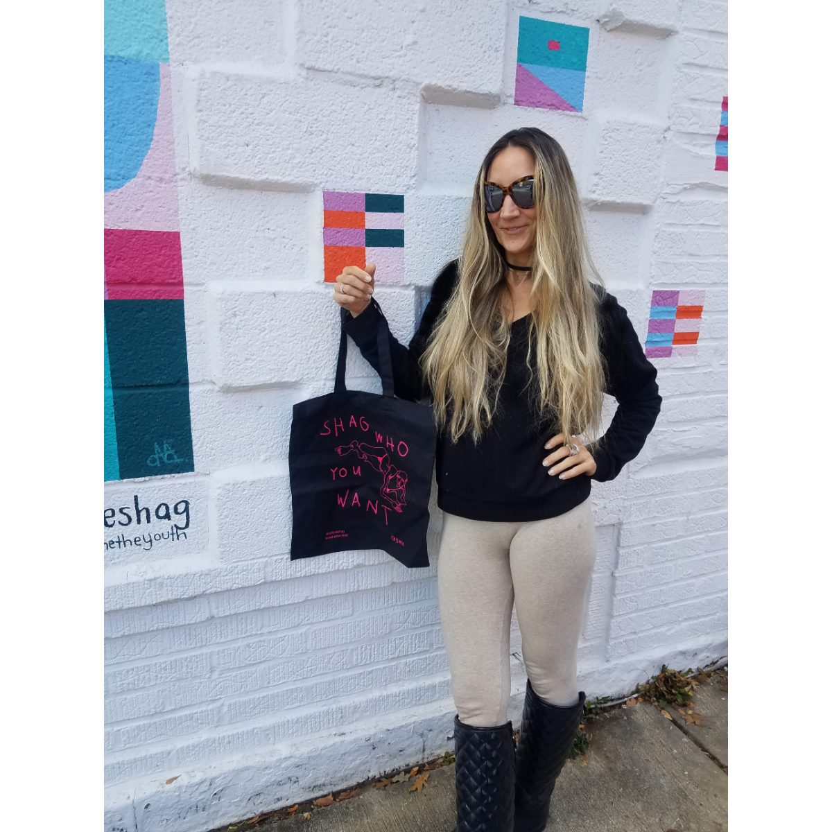 SHAG Tote Bag Shag Who You Want Black Bag