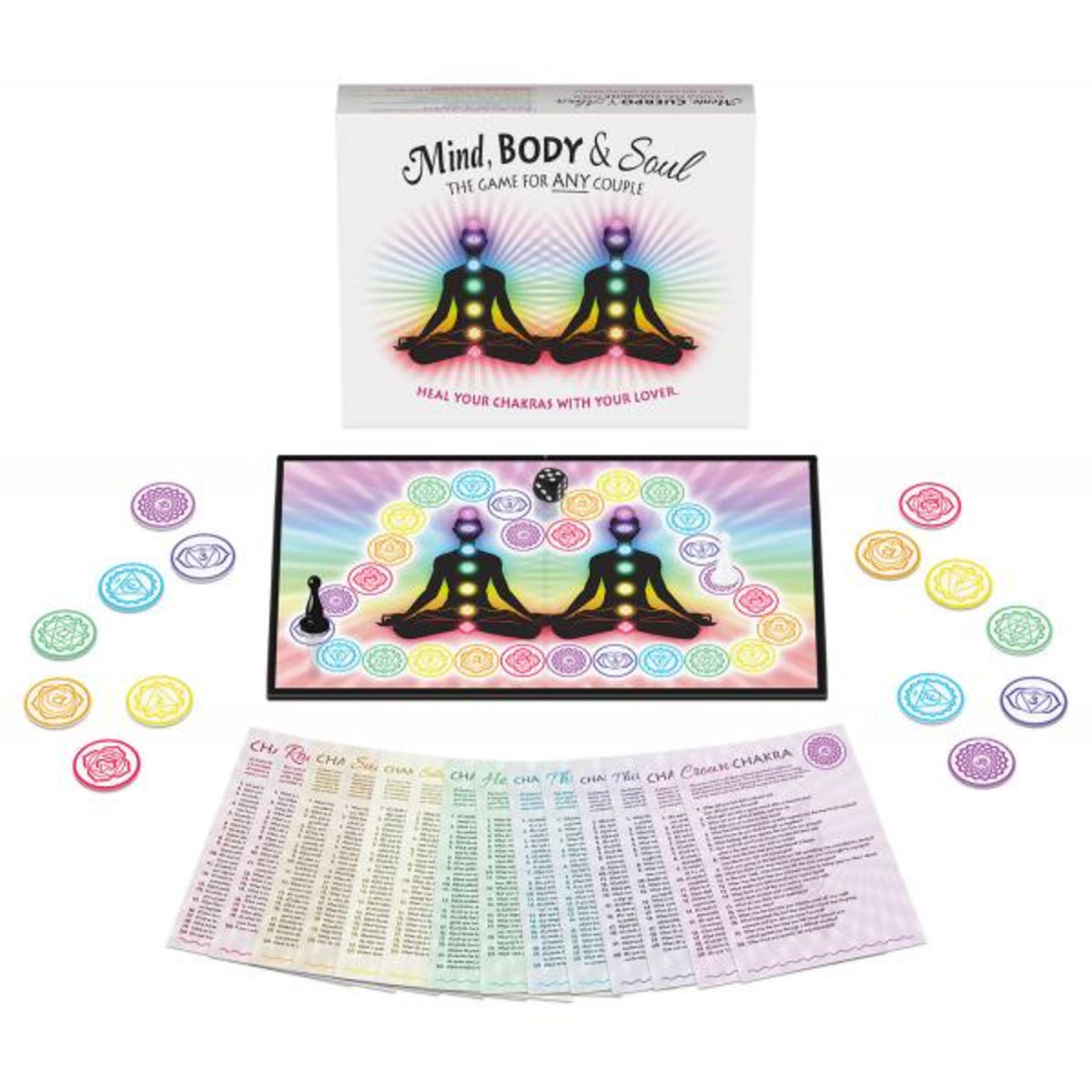 Mind, Body, and Soul is a intimate question game with the mission to open your chakras. This game will stimulate you and your partners senses, open your hearts, and activate your minds like no game has done before.